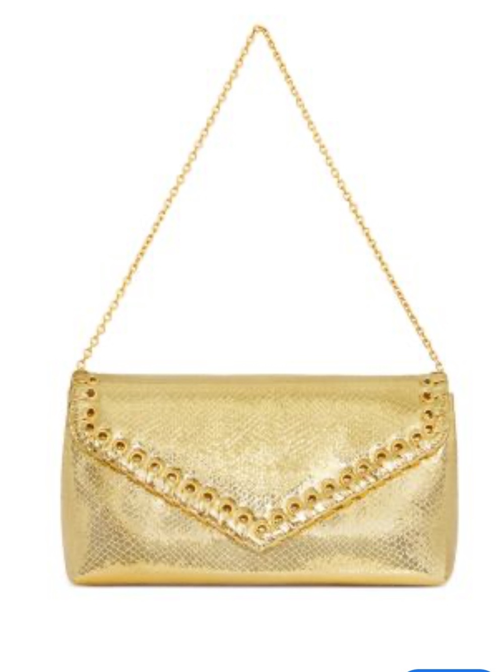 Rebecca Minkoff Gold Metallic Envelope Clutch with Chain